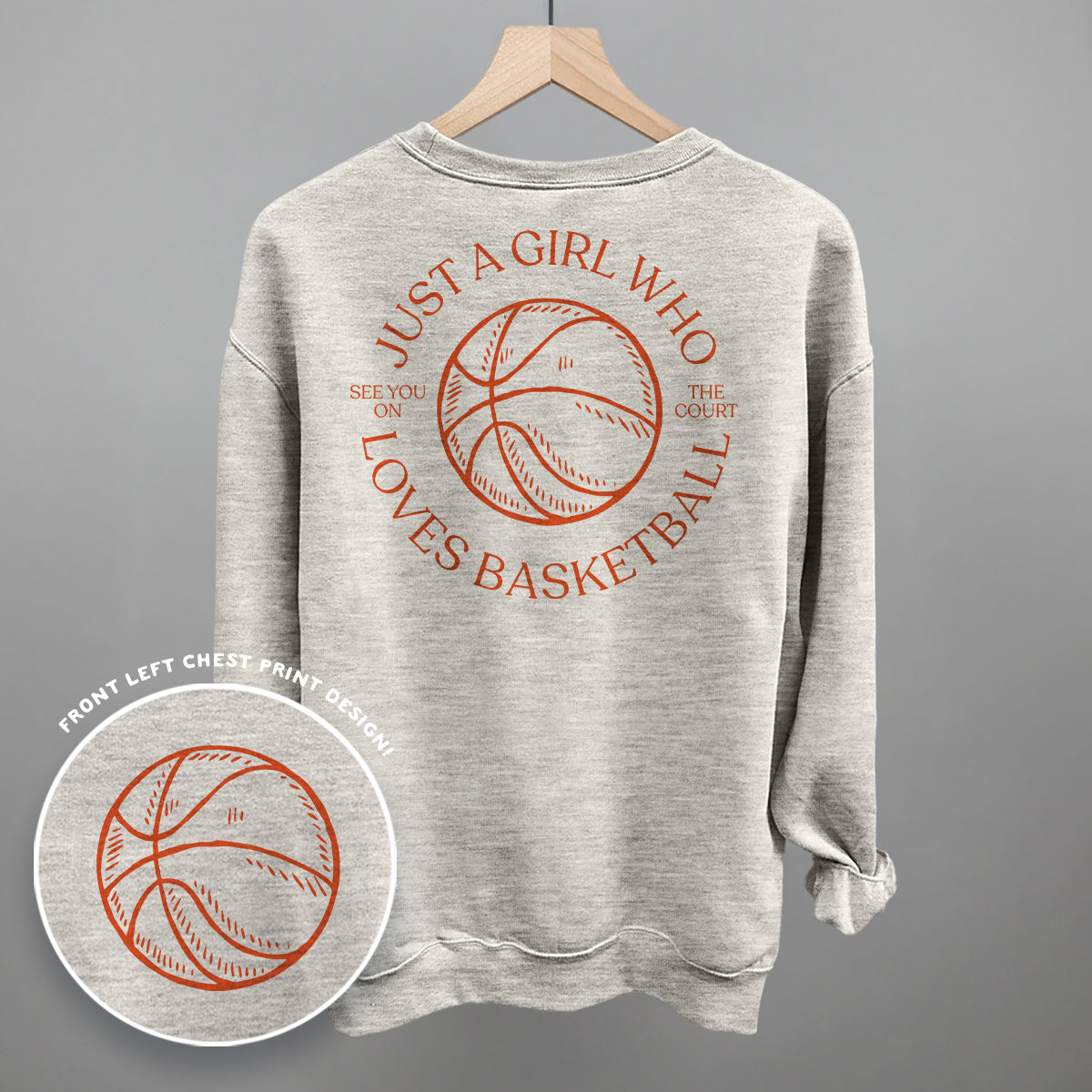 Just A Girl Who Loves Basketball (Back Print) - Comfort Colors Tee, Blossom - Bexa Boutique