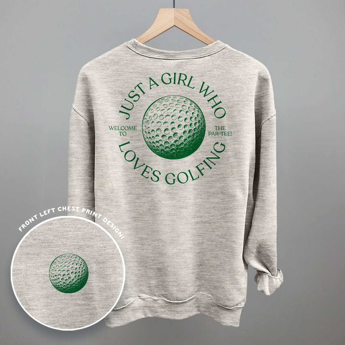 Just A Girl Who Loves Golfing (Back Print) - Comfort Wash Tee, Chic Lime - Bexa Boutique
