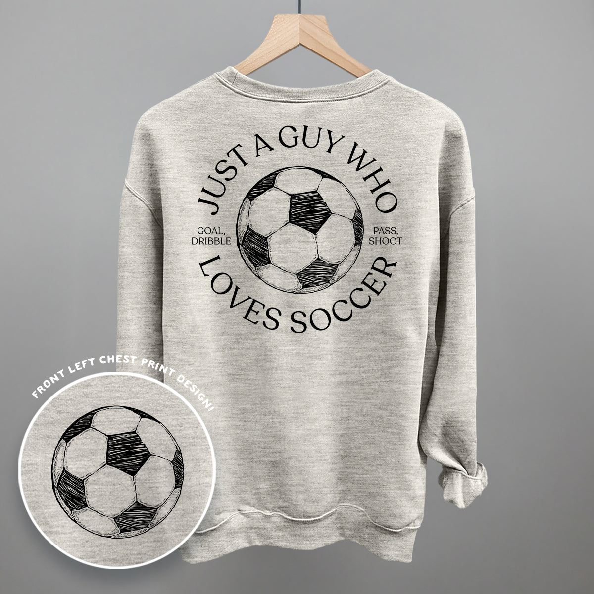 Just A Guy Who Loves Soccer (Back Print) - Comfort Colors Tee, White - Bexa Boutique