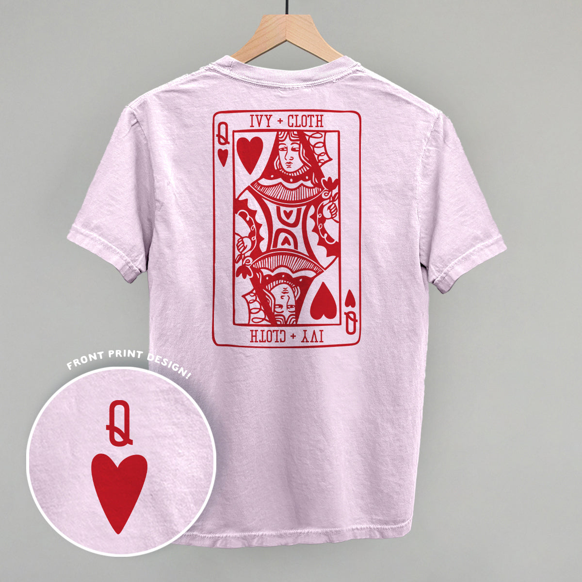 Queen Of Hearts (Back Print) - Sweatshirt, Light Pink - Bexa Boutique