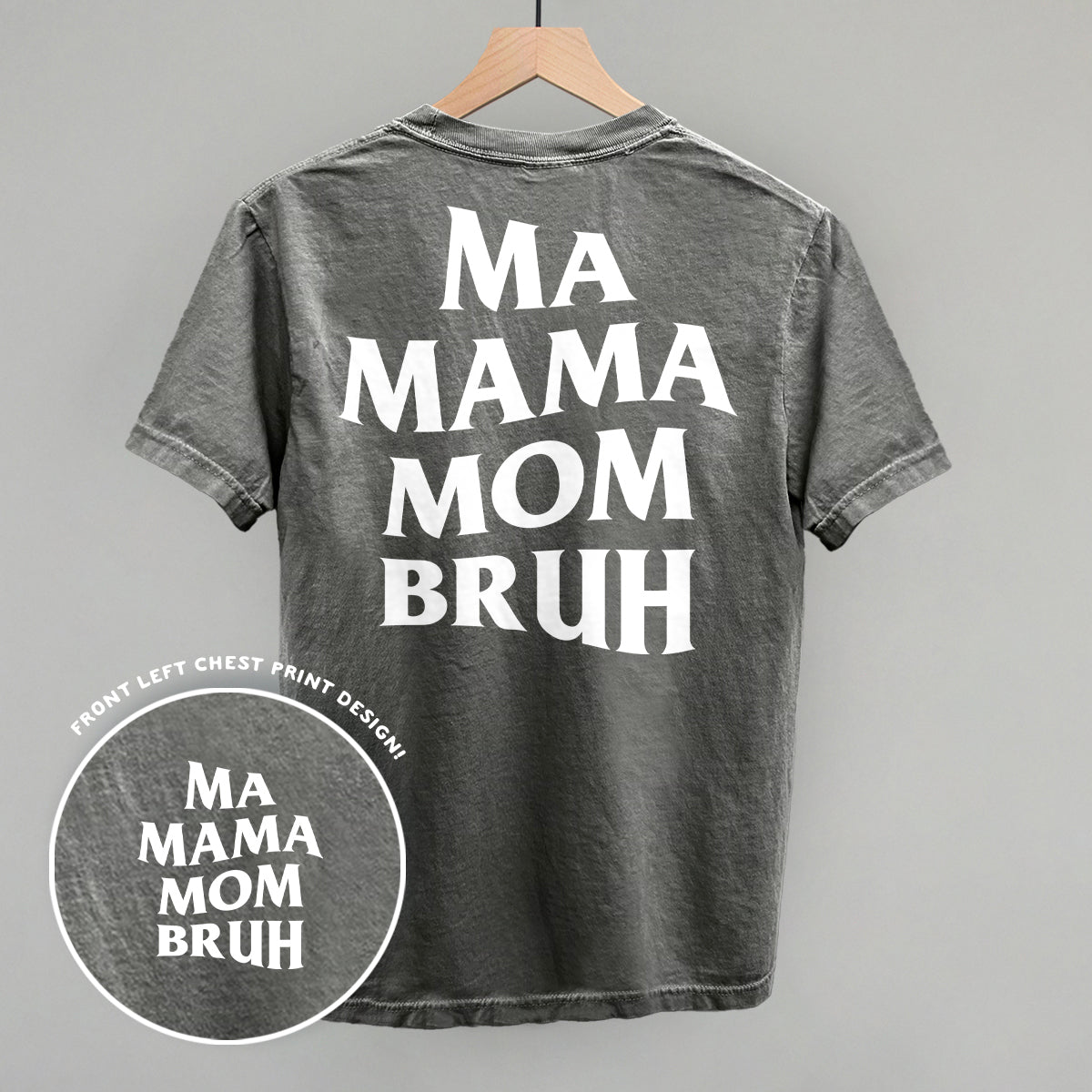 Ma Mama Mom Bruh (White) (Back Print) - Sweatshirt, Indigo Blue - Bexa Boutique