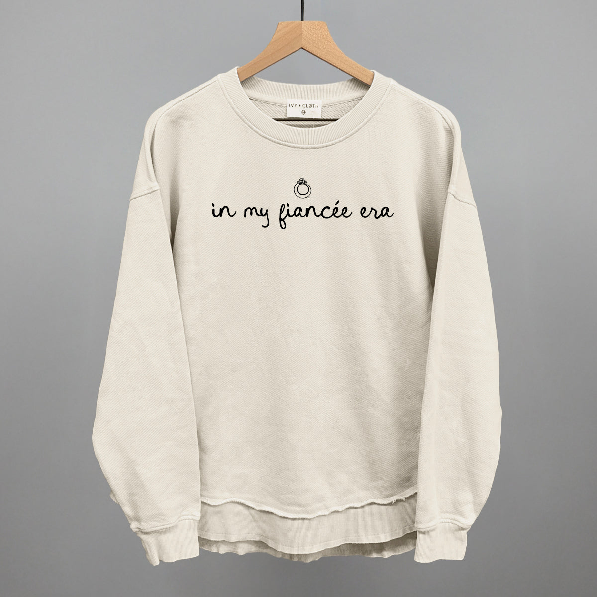 In My Fiancee Era - Oversized Boxy Crew, Bone - Bexa Boutique