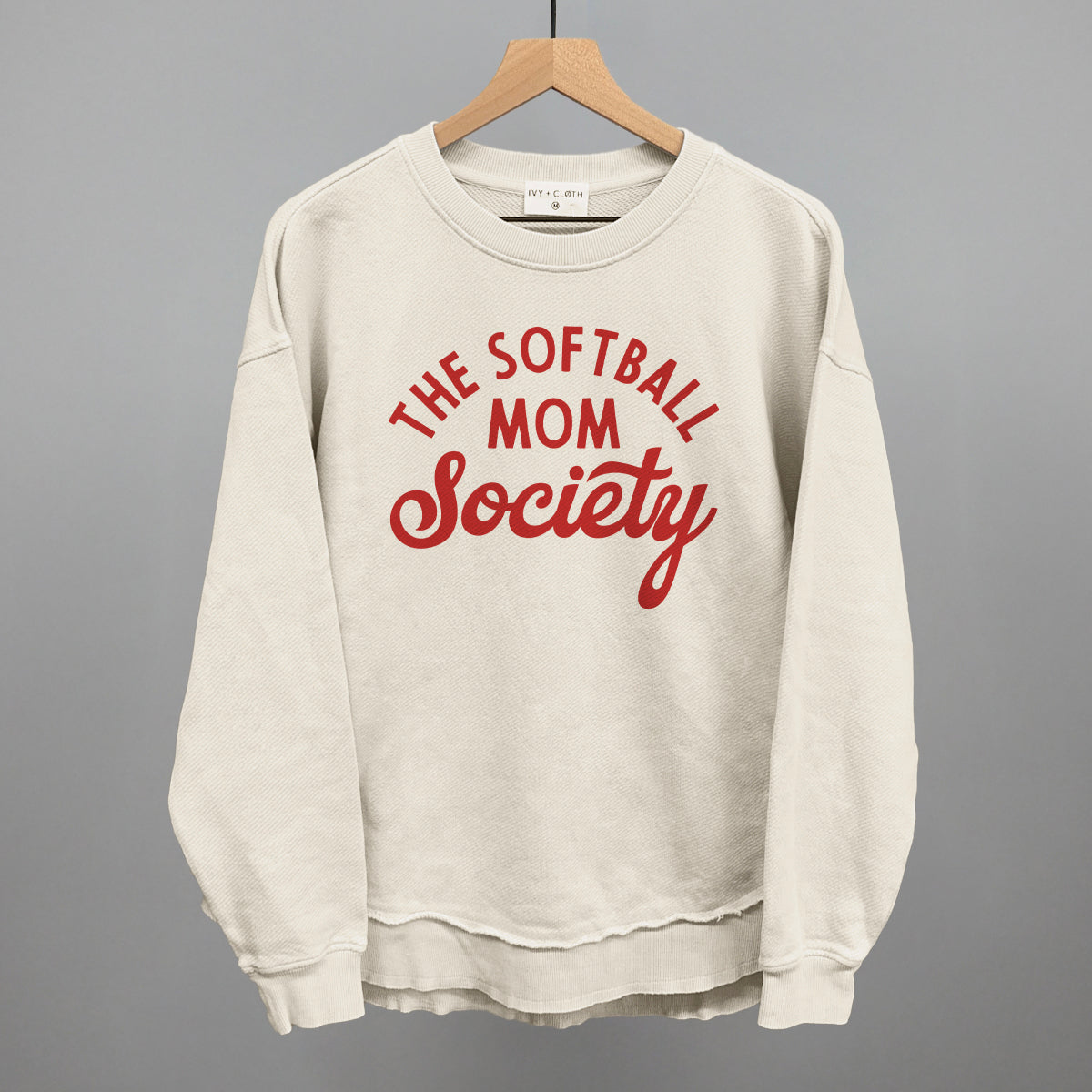 The Softball Mom Society - Sweatshirt, Oatmeal - Bexa Boutique