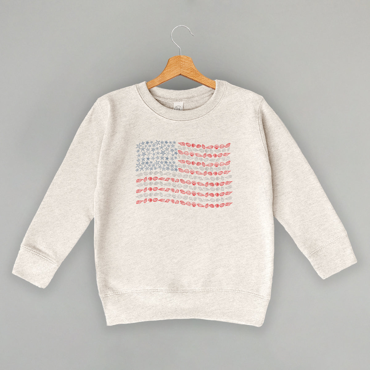 Seashell + Starfish Flag (Kids) - Toddler Tee, White - Bexa Boutique