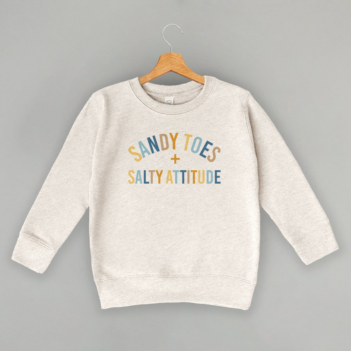 Sandy Toes + Salty Attitude (Kids) - Toddler Tee, Natural - Bexa Boutique