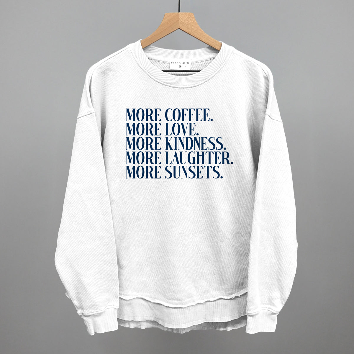 More Coffee More Love - Oversized Boxy Crew, Nantucket Breeze - Bexa Boutique