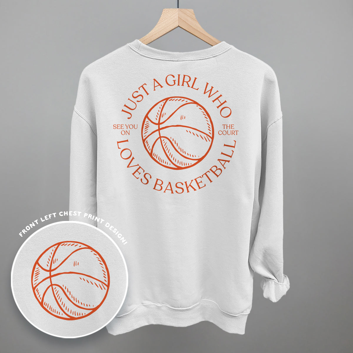 Just A Girl Who Loves Basketball (Back Print) - Comfort Colors Tee, Blossom - Bexa Boutique