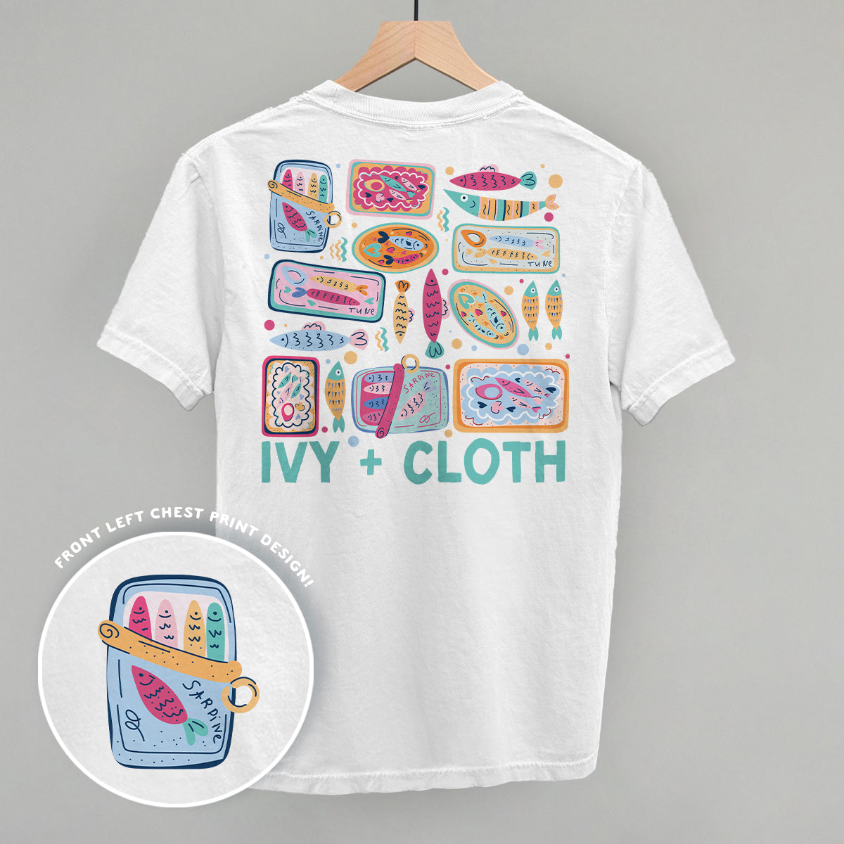 Colorful Sardine Doodles (Back Print) - Comfort Colors Tee, Blossom - Bexa Boutique