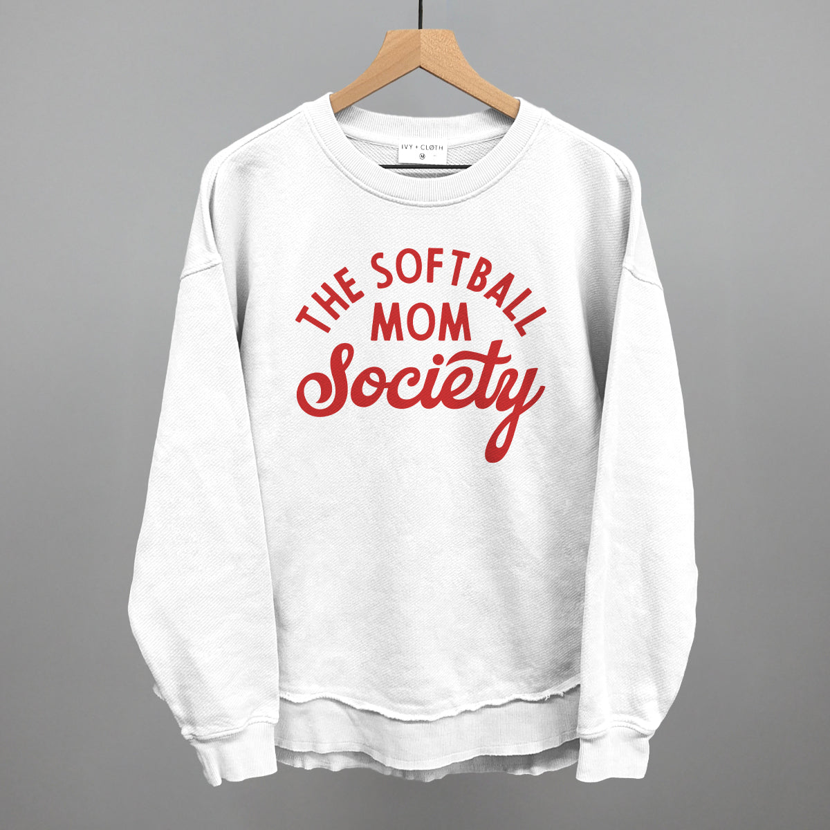 The Softball Mom Society - Sweatshirt, Oatmeal - Bexa Boutique