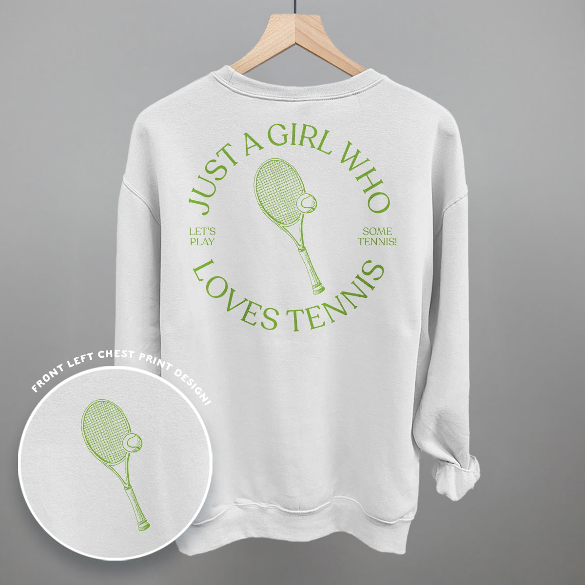 Just A Girl Who Loves Tennis (Back Print) - Comfort Colors Tee, White - Bexa Boutique