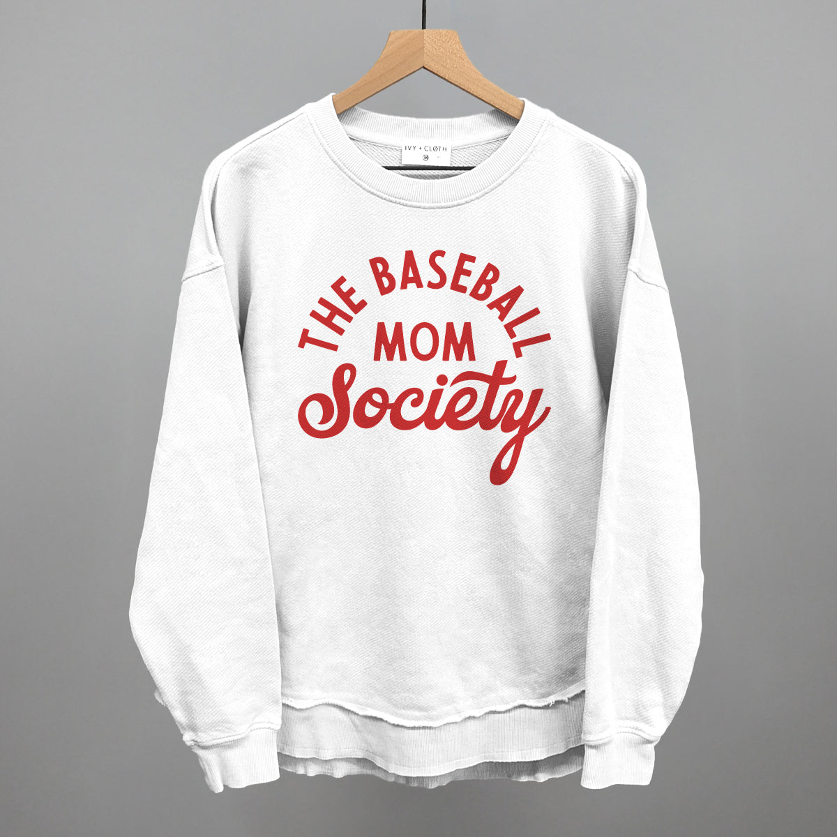 The Baseball Mom Society - Oversized Boxy Crew, Bone - Bexa Boutique