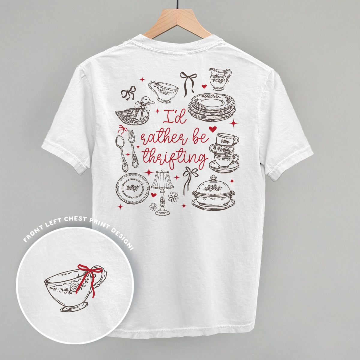 I'd Rather Be Thrifting Doodles (Back Print) - Comfort Colors Tee, Blossom - Bexa Boutique