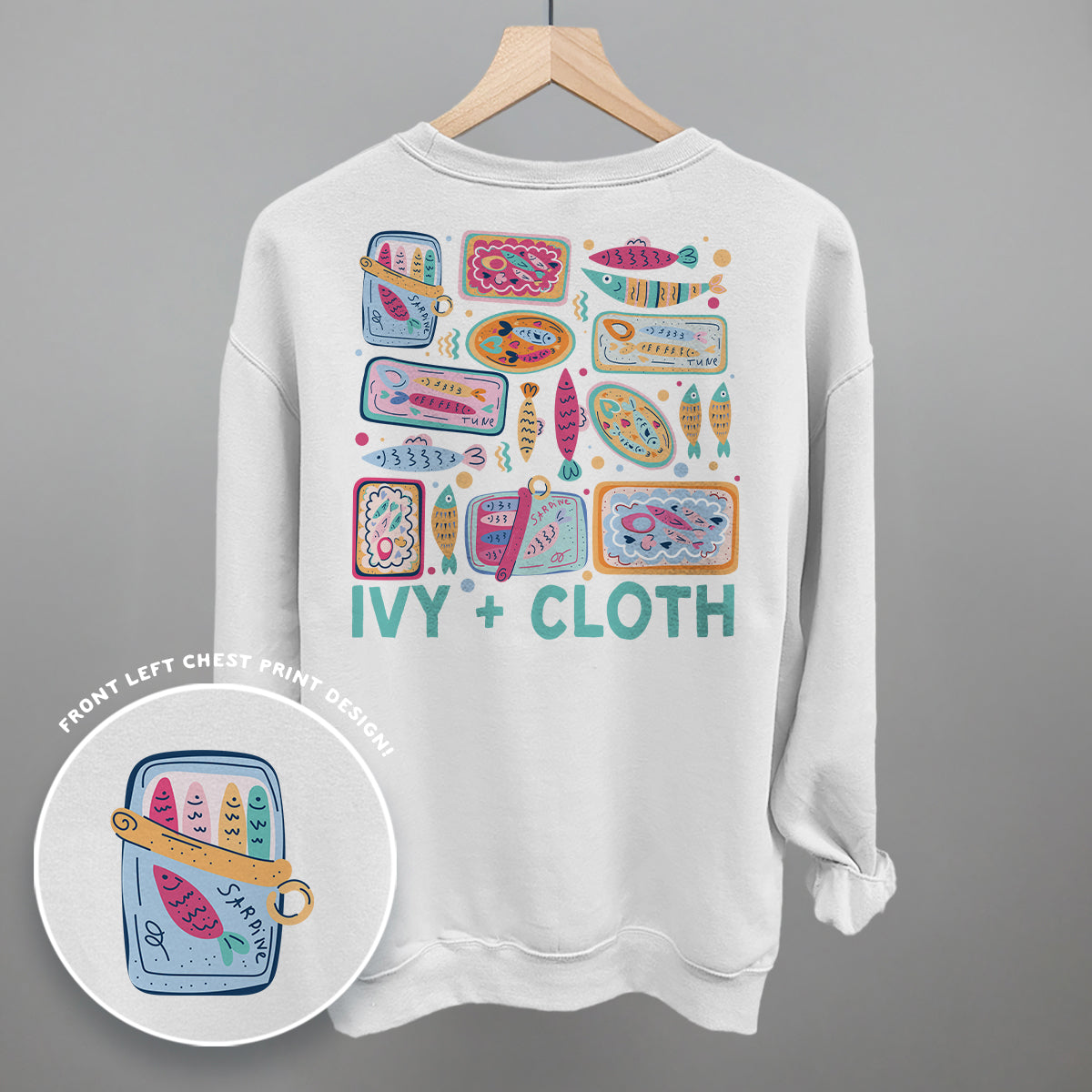 Colorful Sardine Doodles (Back Print) - Comfort Colors Tee, Blossom - Bexa Boutique
