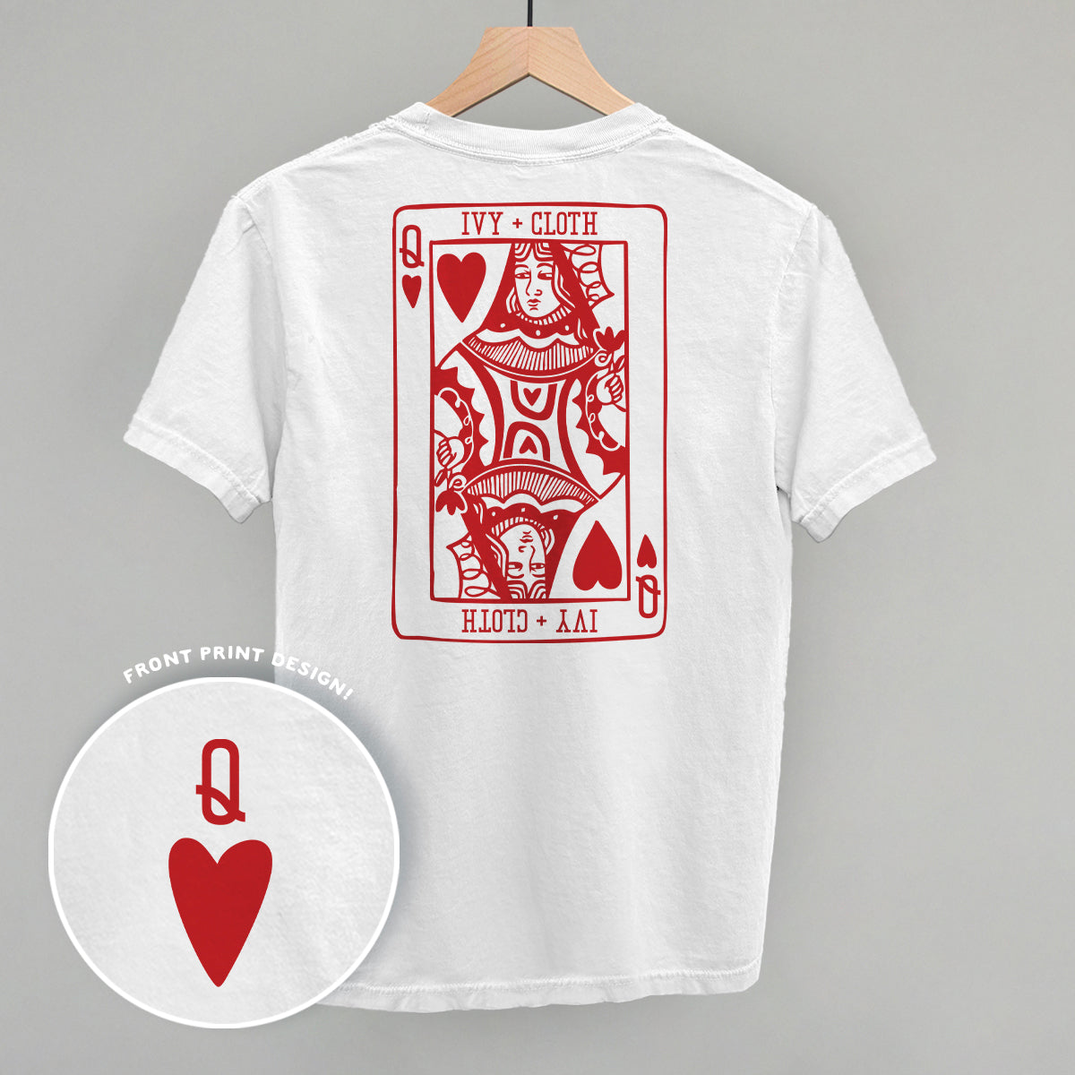 Queen Of Hearts (Back Print) - Sweatshirt, Light Pink - Bexa Boutique