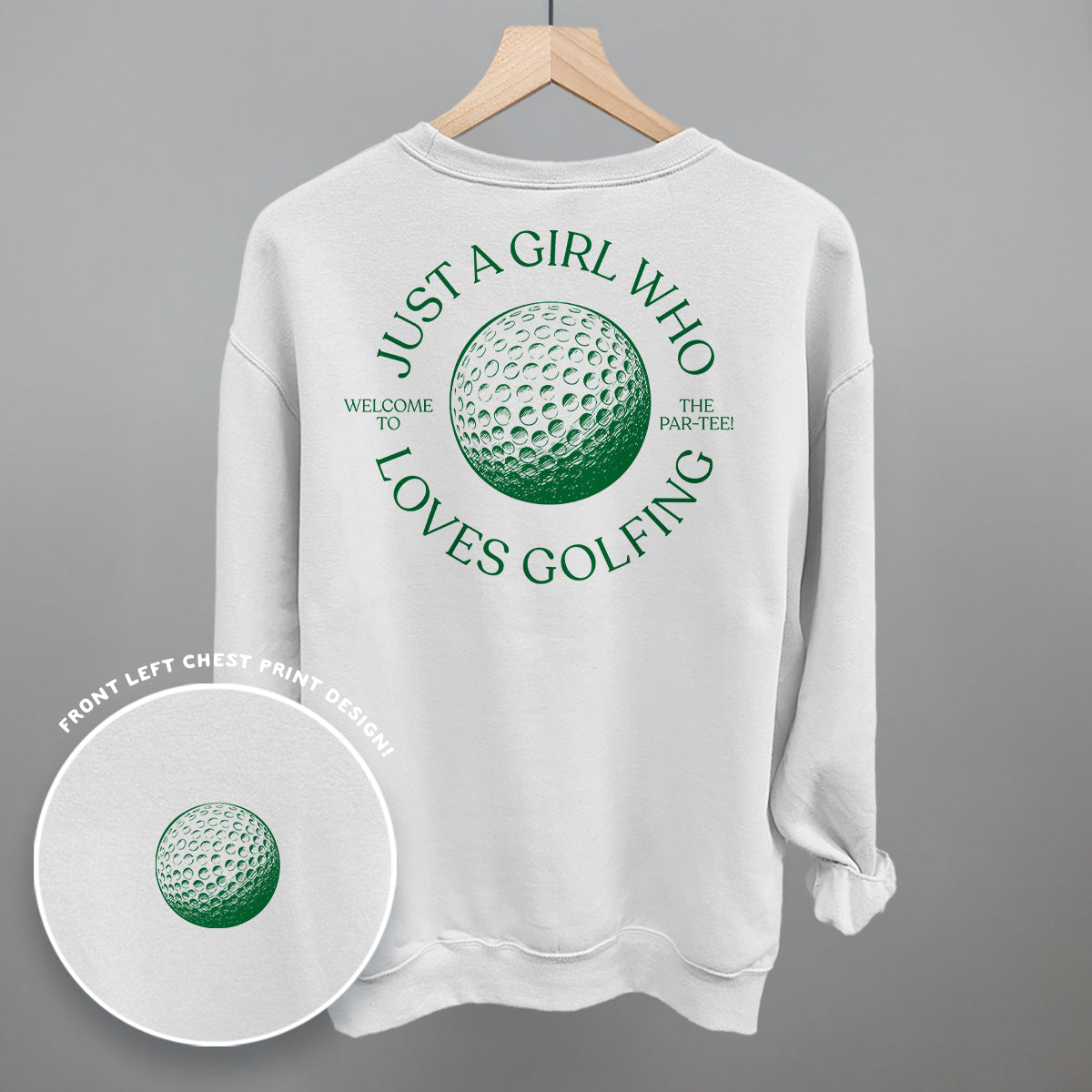 Just A Girl Who Loves Golfing (Back Print) - Comfort Wash Tee, Chic Lime - Bexa Boutique