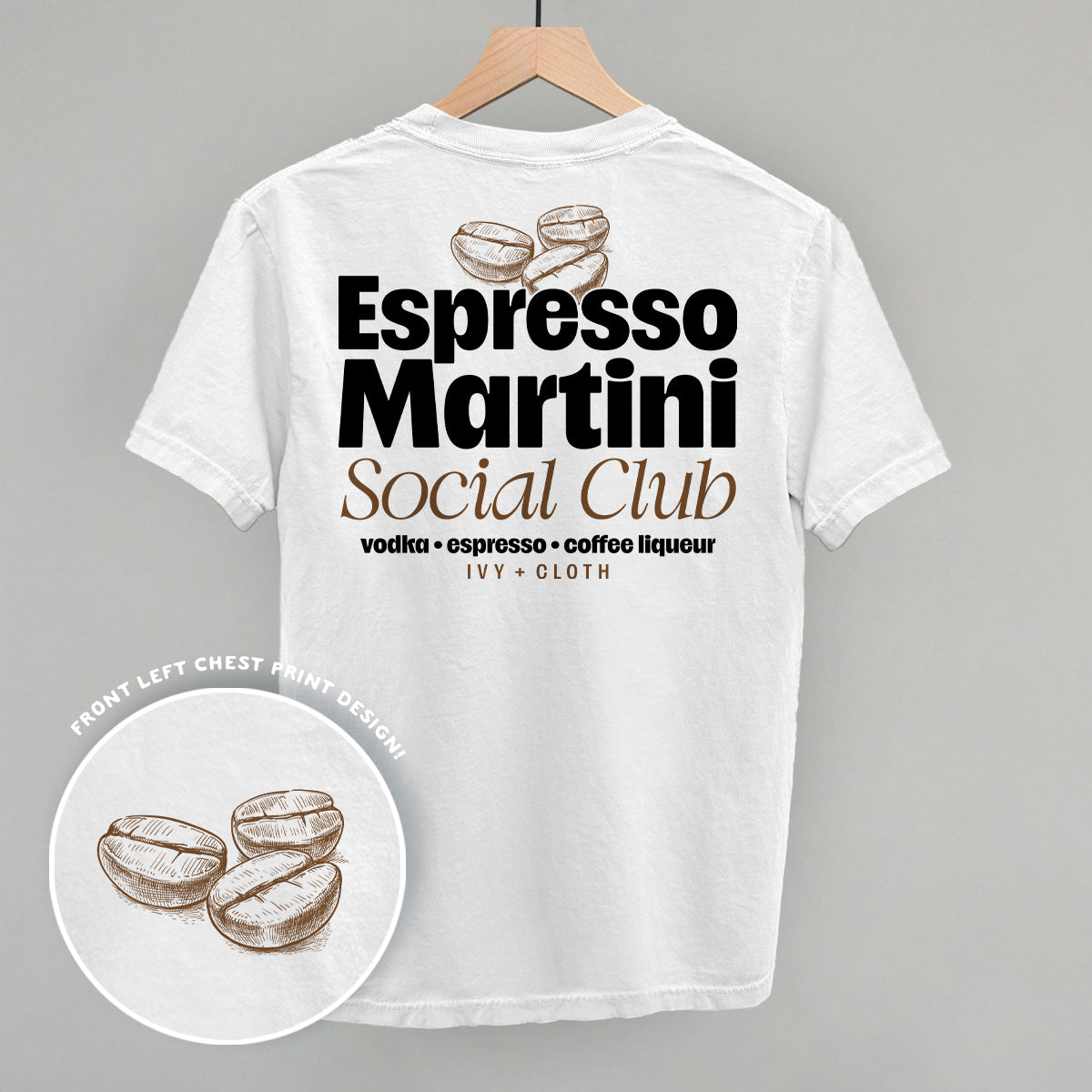 Espresso Martini Social Club (Back Print) - Sweatshirt, Sandstone - Bexa Boutique