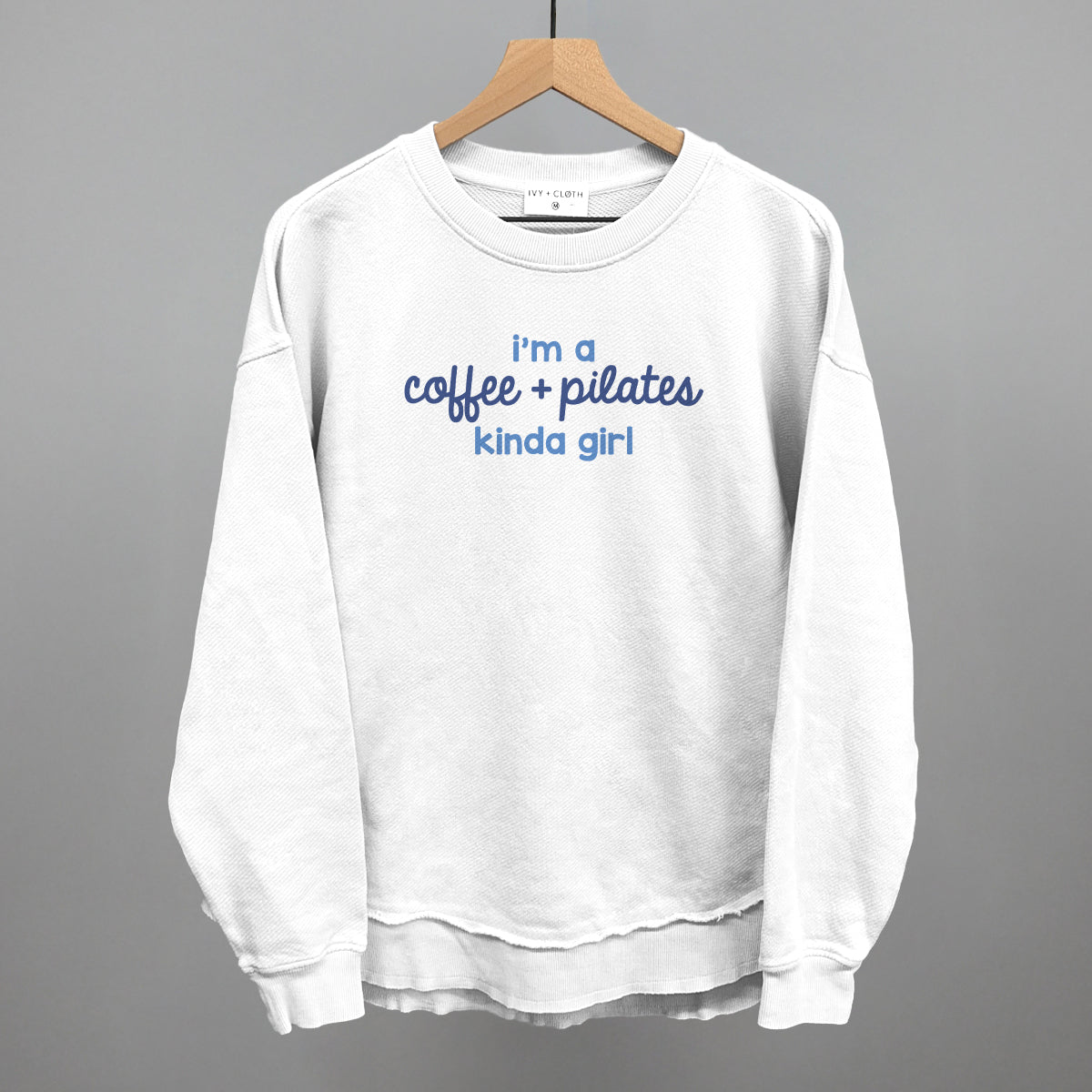 I'm A Coffee + Pilates Kinda Girl - Oversized Terry Poncho, Nantucket Breeze - Bexa Boutique