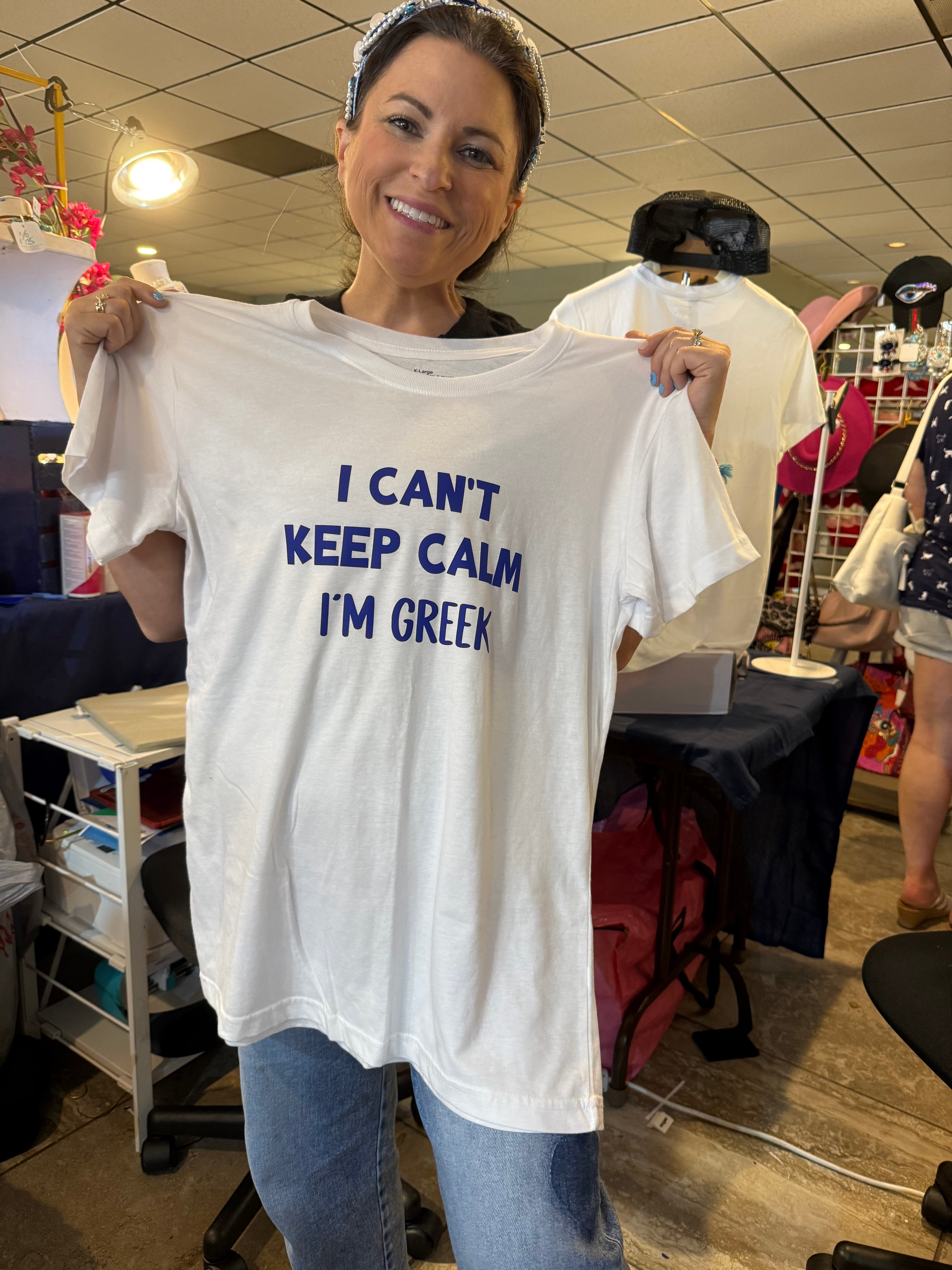 I Can't Keep Calm, I'm Greek T-Shirt - white - Bexa Boutique