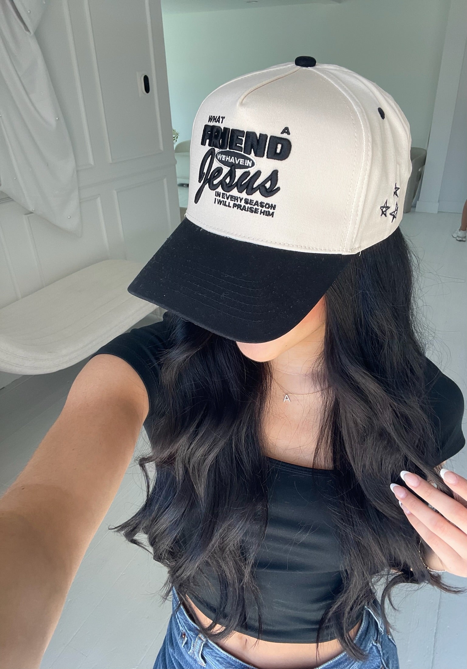Friend in Jesus - Black Vintage Trucker Hat - Black - Bexa Boutique
