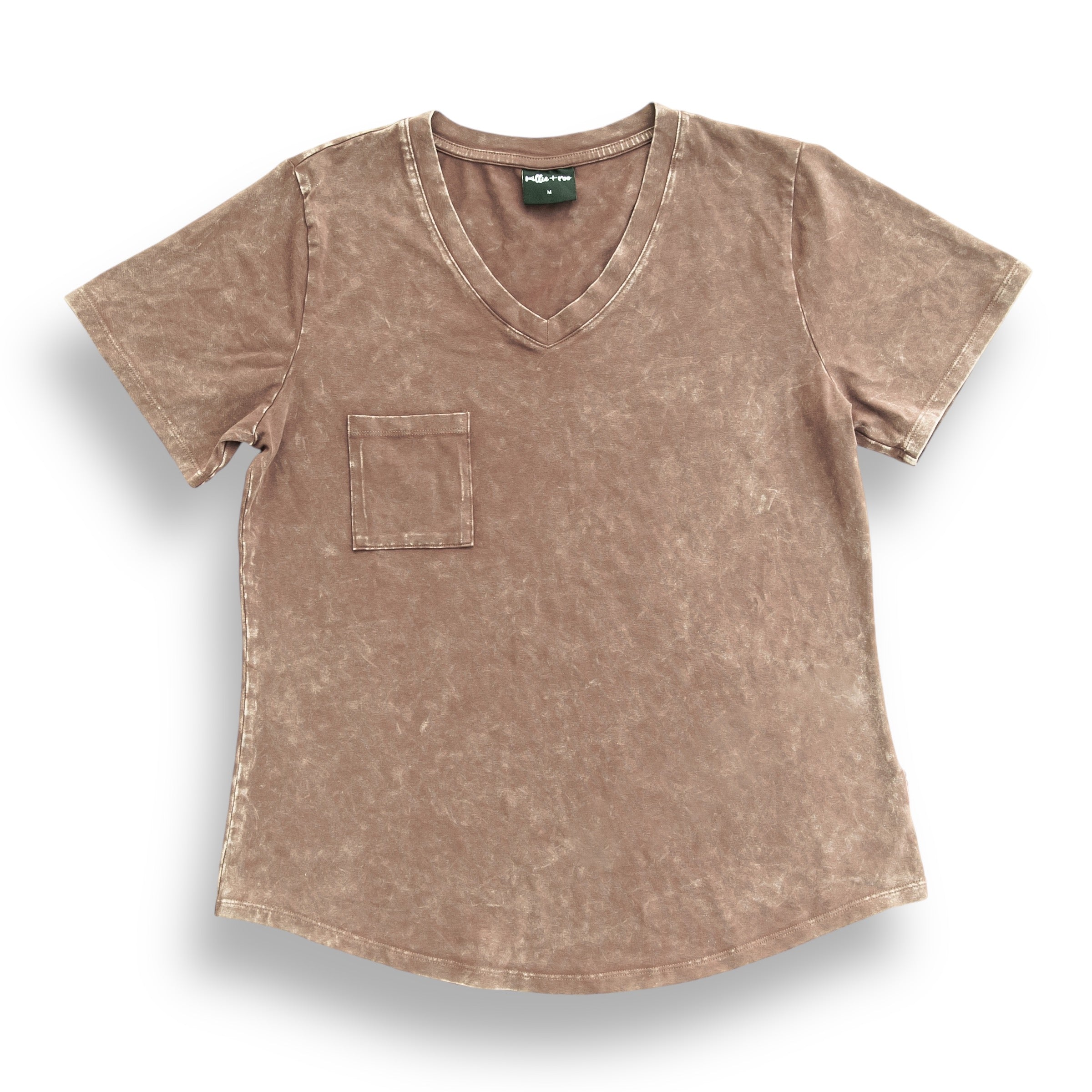 MAMA V-NECK- Bark Snow Wash