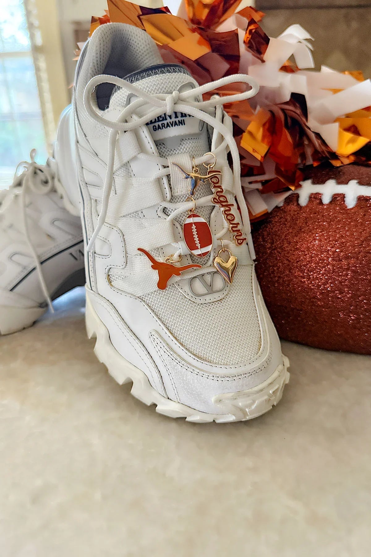Enamel Football Charm in Brown