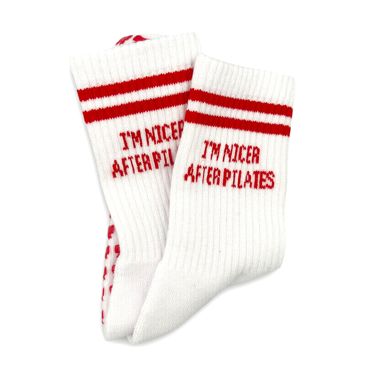 I'm Nicer After Pilates Grip Socks - Grip Sock, Red - Bexa Boutique