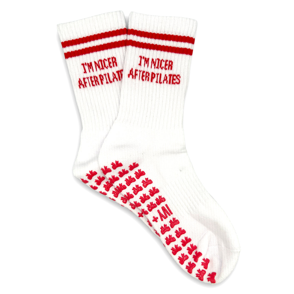 I'm Nicer After Pilates Grip Socks - Grip Sock, Red - Bexa Boutique