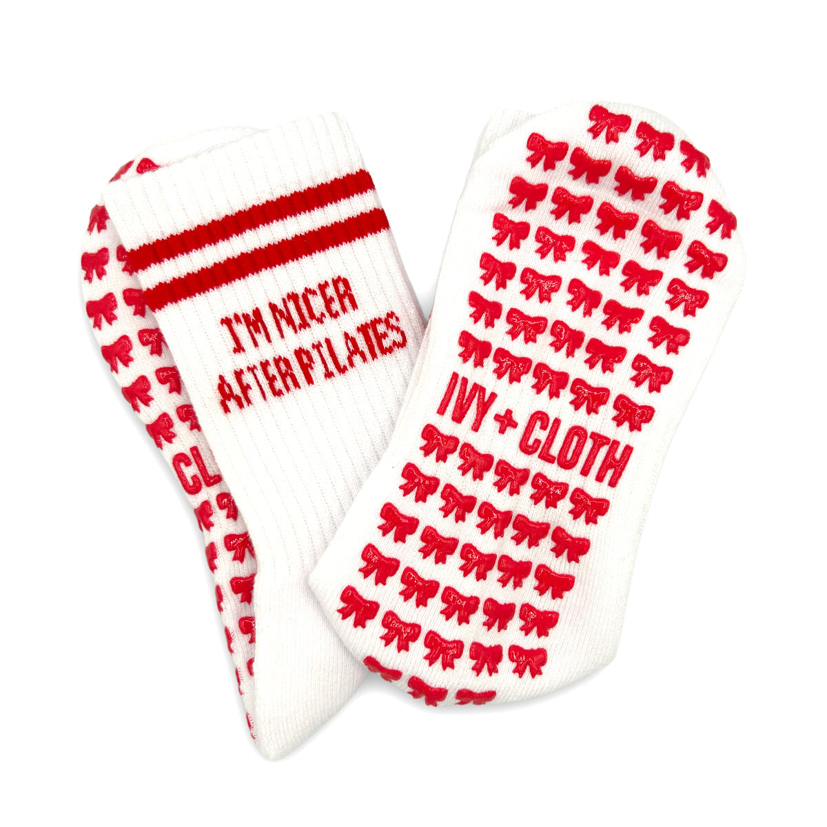 I'm Nicer After Pilates Grip Socks - Grip Sock, Red - Bexa Boutique