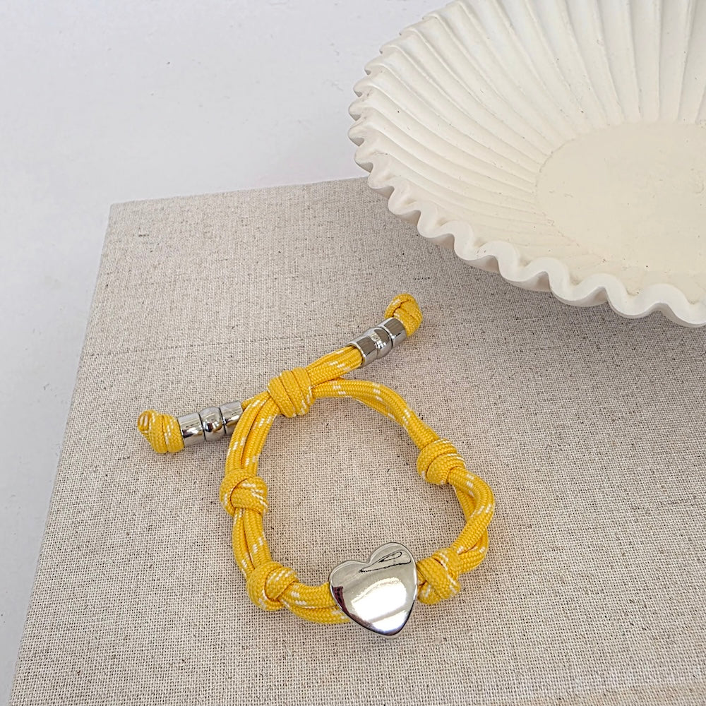 Knotty Cord Heart Bracelet - WATERPROOF