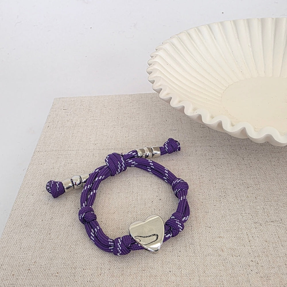 Knotty Cord Heart Bracelet - WATERPROOF