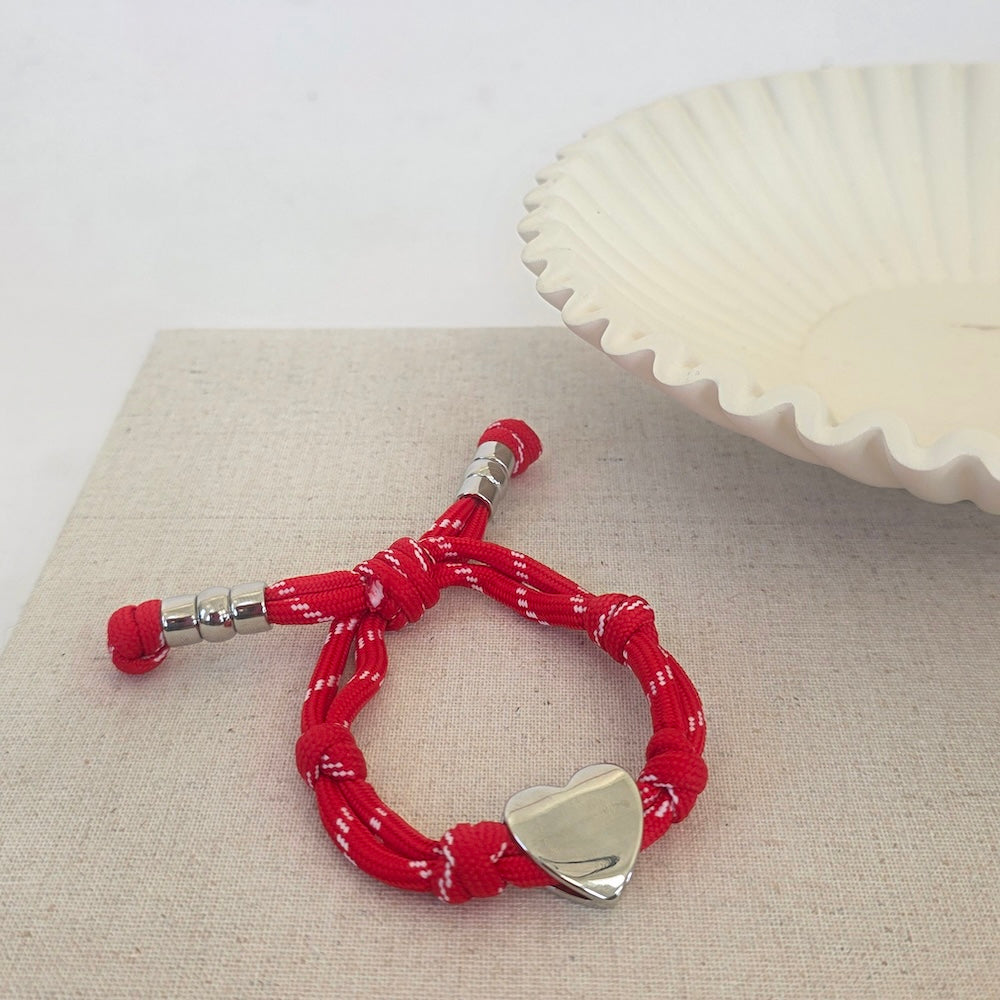 Knotty Cord Heart Bracelet - WATERPROOF