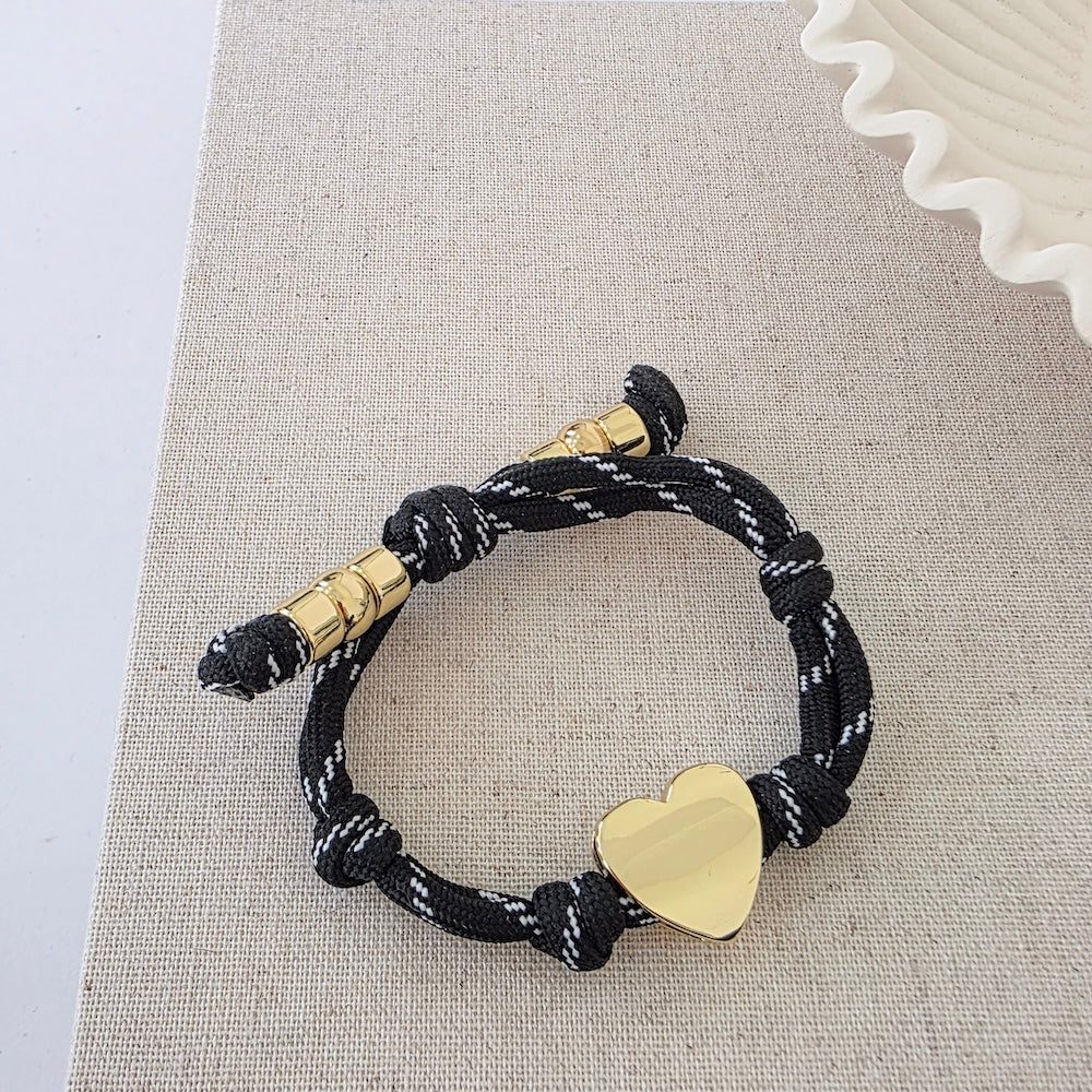 Knotty Cord Heart Bracelet - WATERPROOF