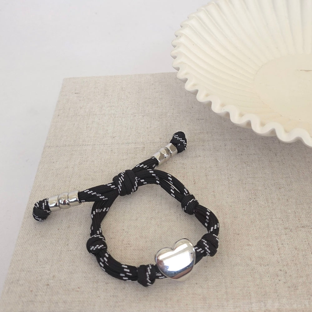 Knotty Cord Heart Bracelet - WATERPROOF