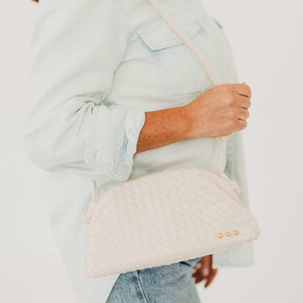 Lacy Woven Frame Crossbody Bag - Black - Bexa Boutique