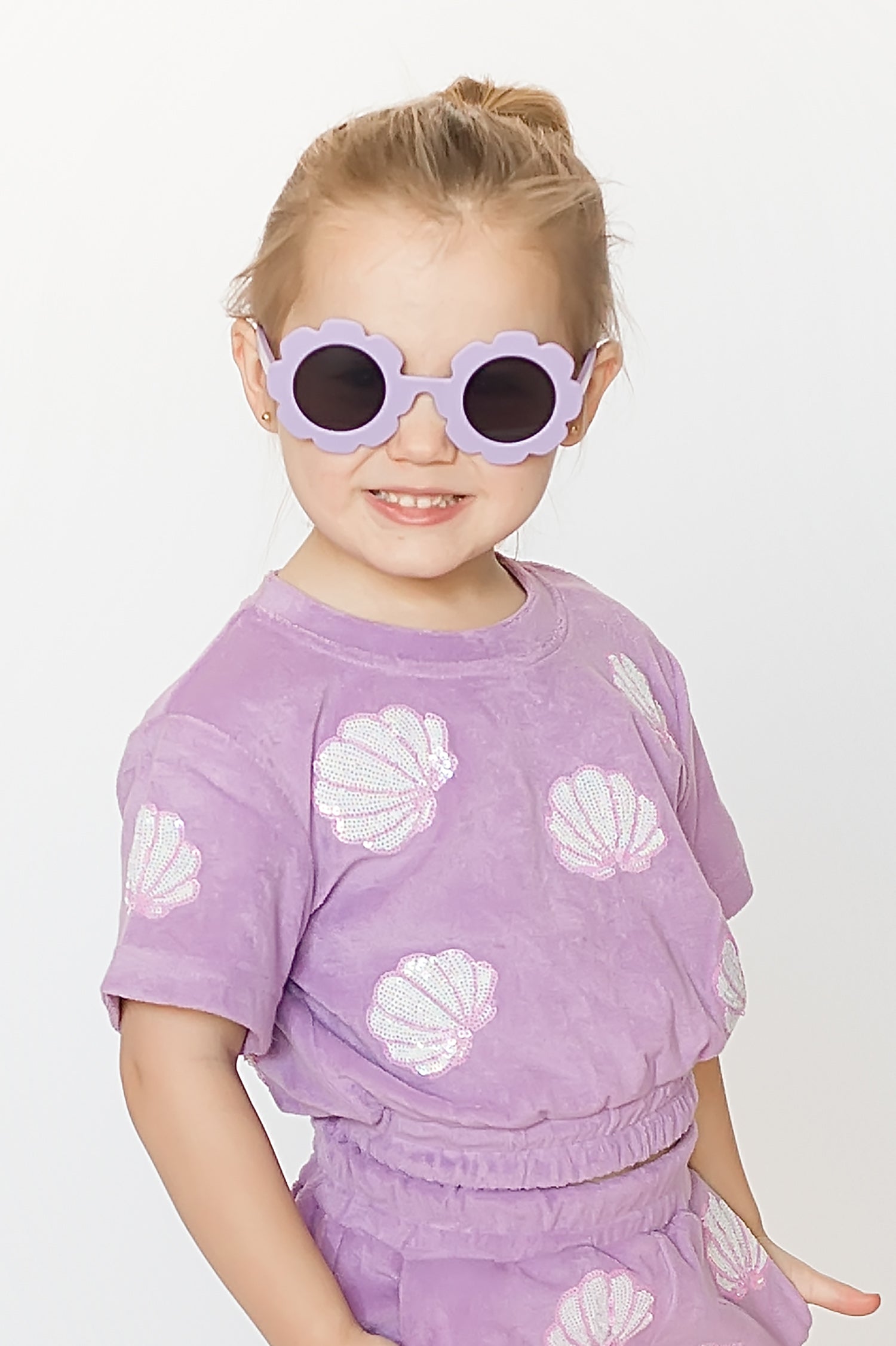 Lavender Terry Cloth Seashell Top - Bexa Boutique