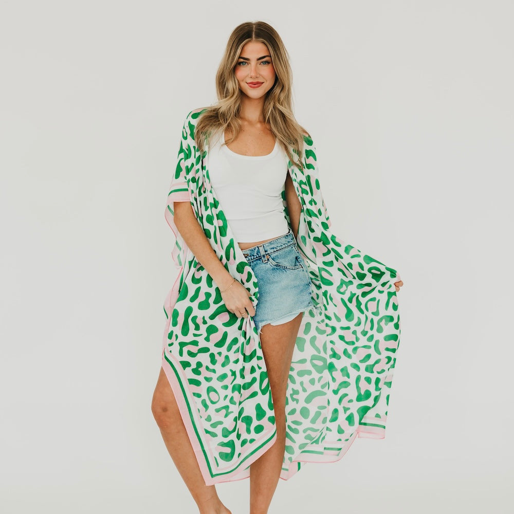 Lena Leopard Kimono - Bexa Boutique