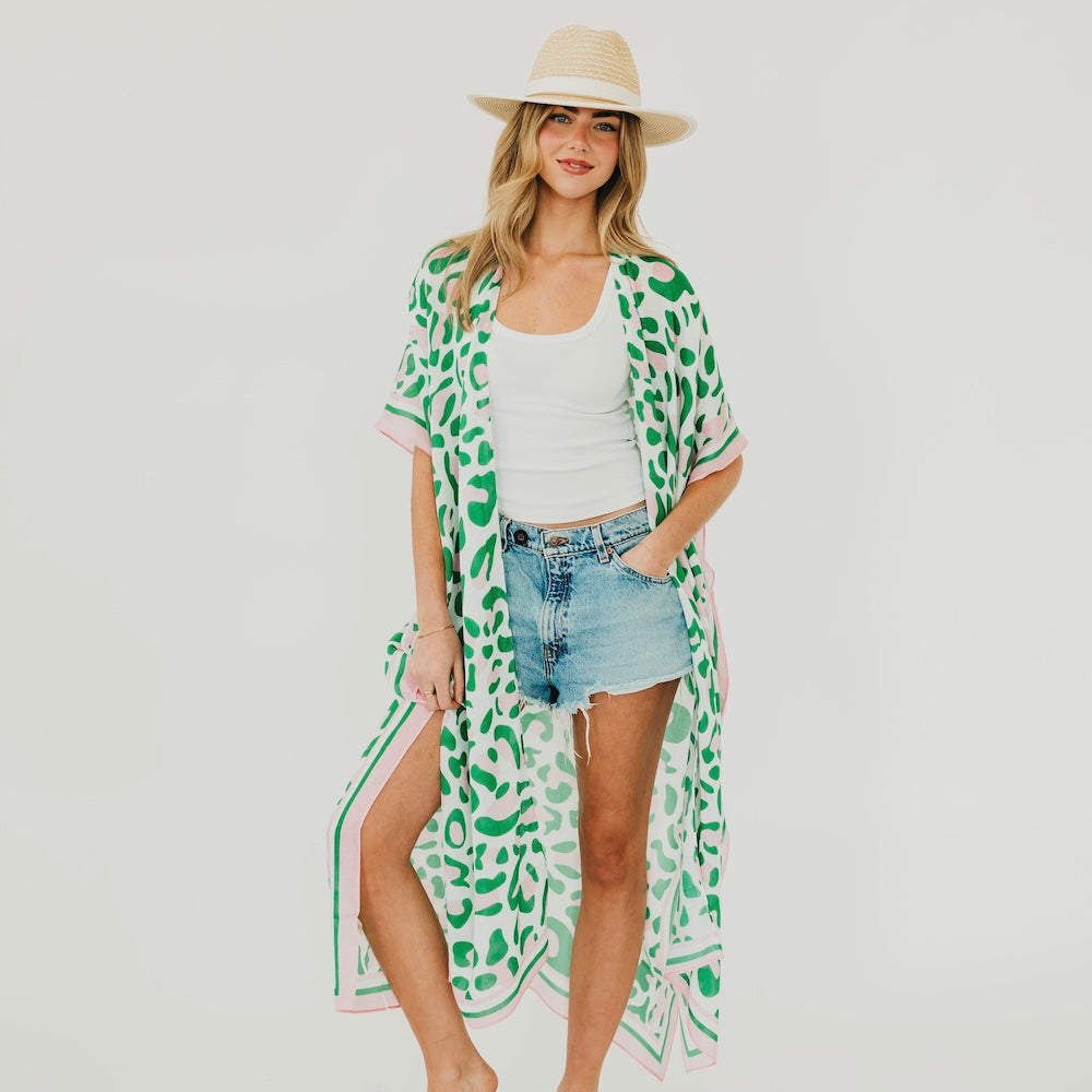 Lena Leopard Kimono - Bexa Boutique