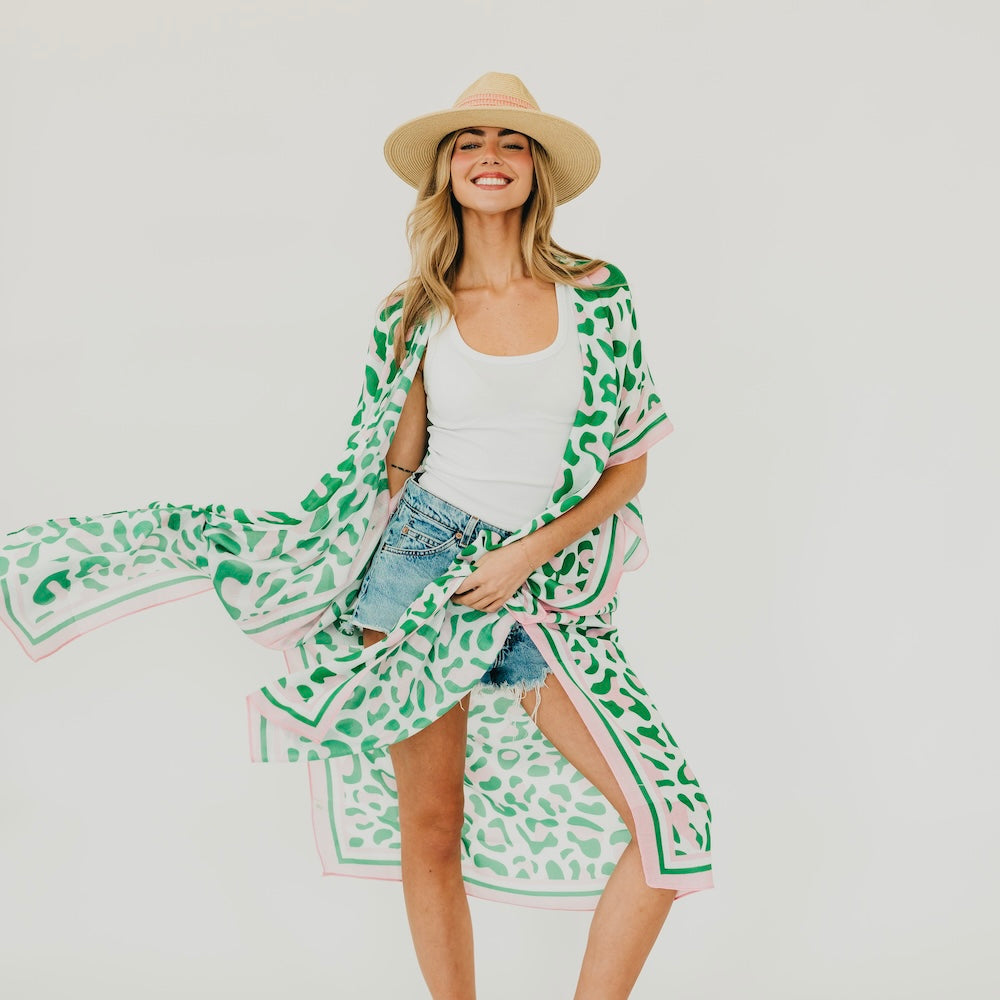 Lena Leopard Kimono - Bexa Boutique
