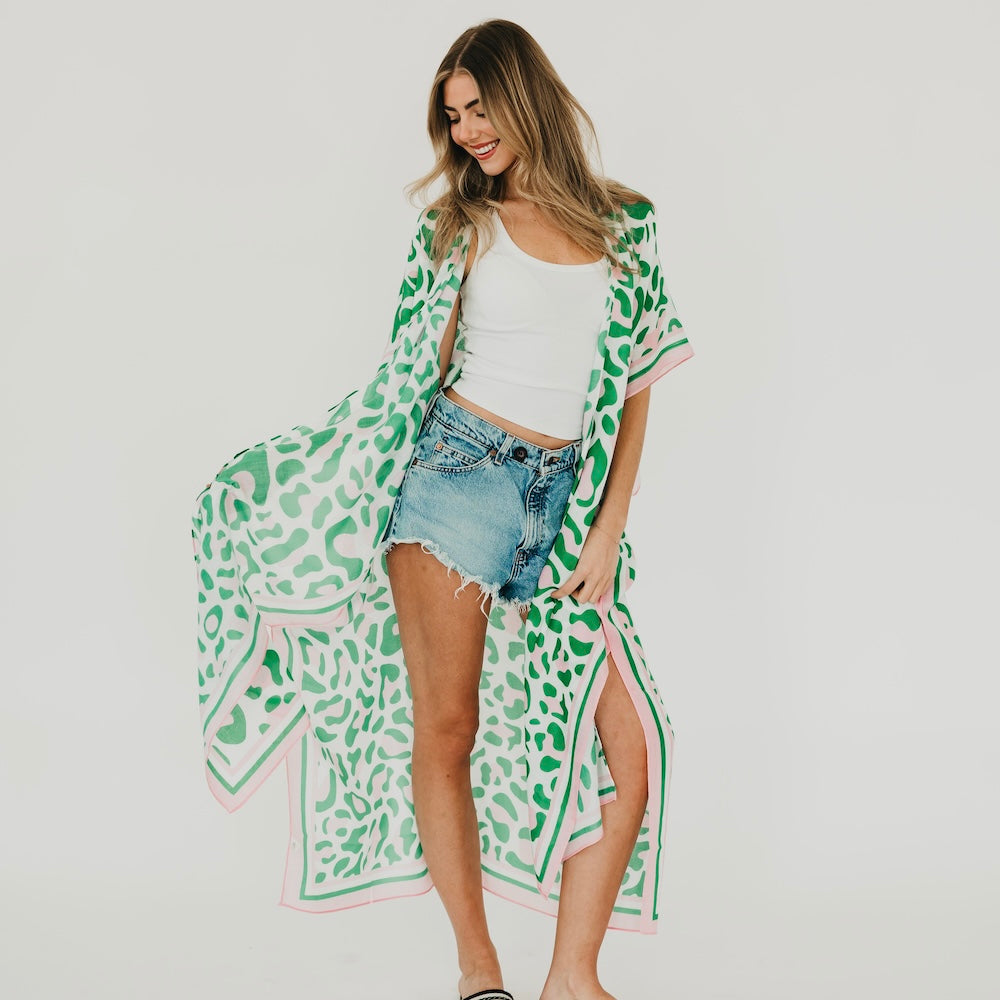 Lena Leopard Kimono - Bexa Boutique