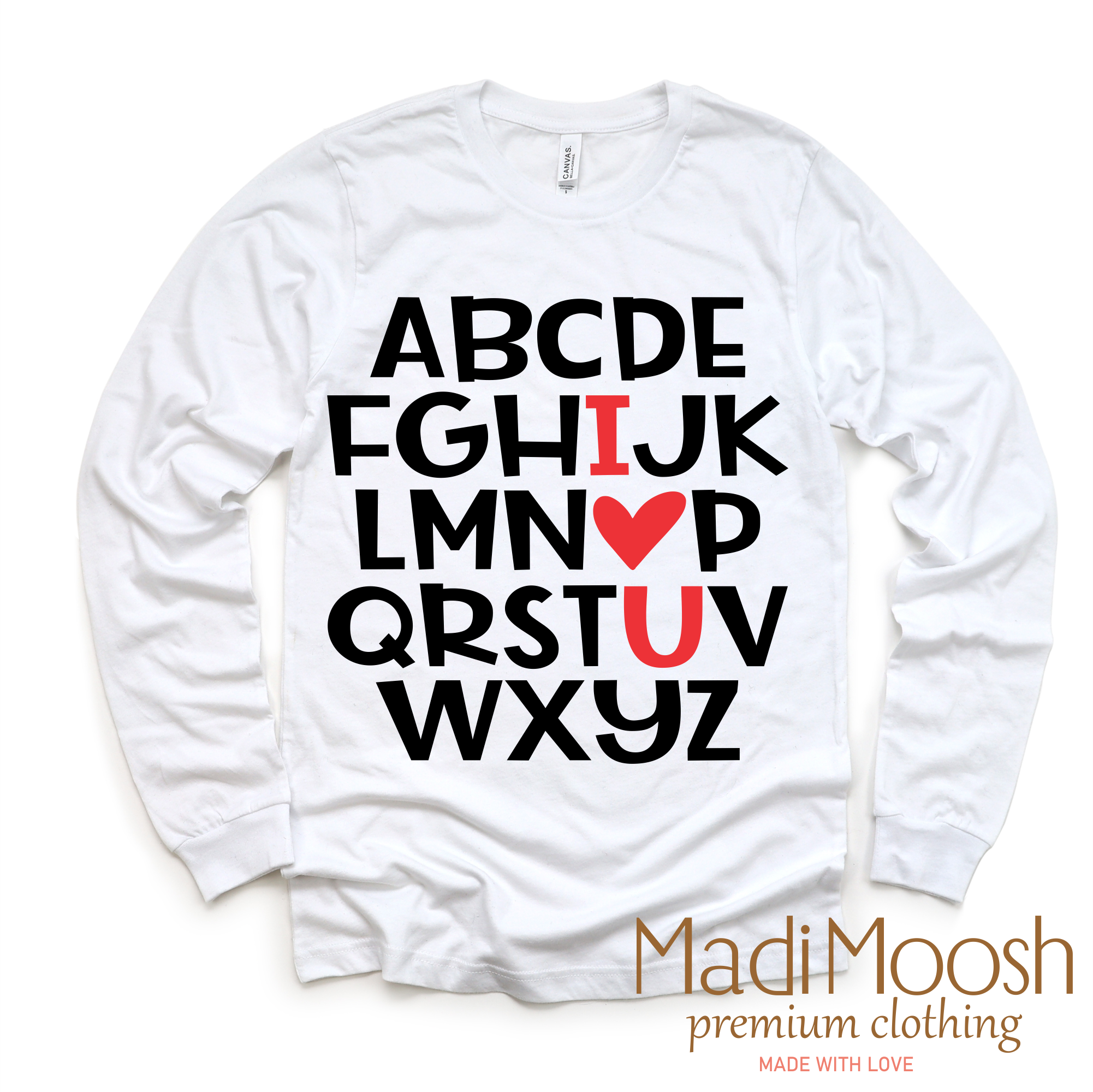 ABC I Love You Valentine's Day Shirt - Alphabet Valentine Tee