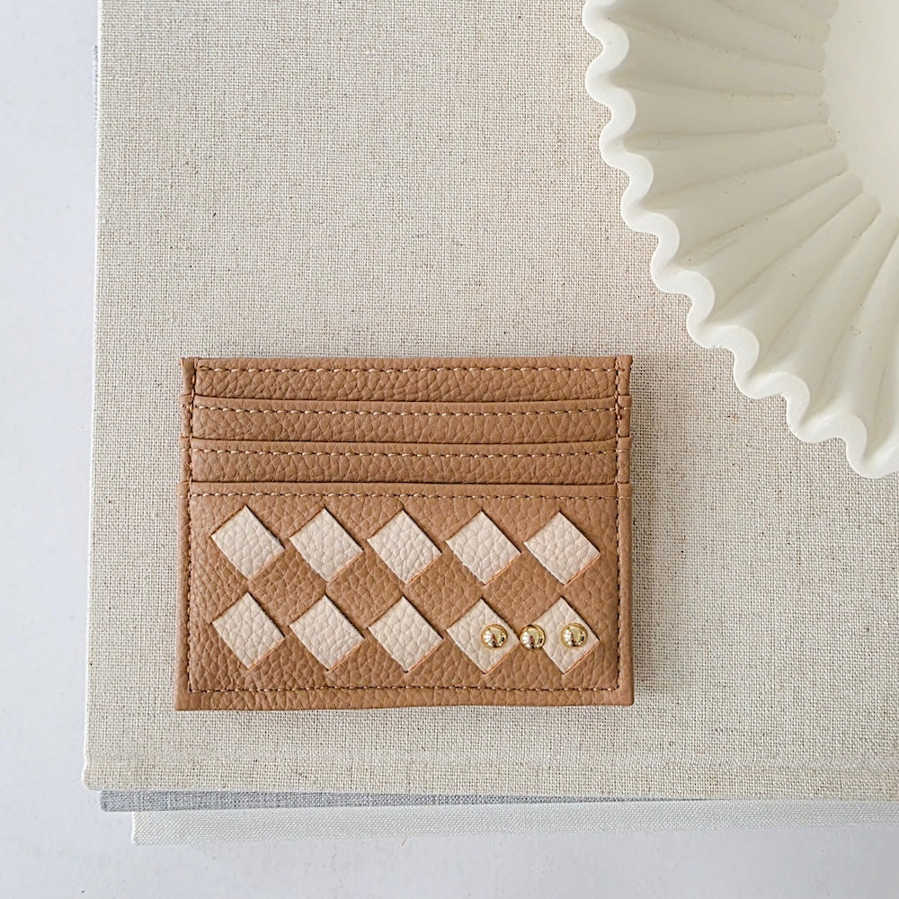 Mariah Woven Small Card Holder Wallet - Black - Bexa Boutique