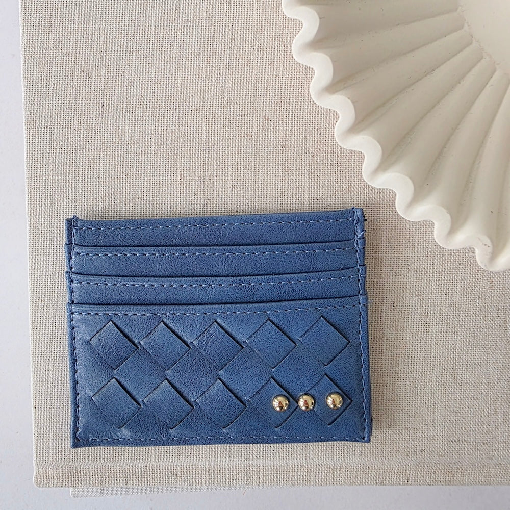 Mariah Woven Small Card Holder Wallet - Black - Bexa Boutique