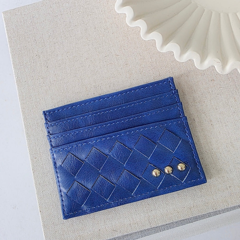 Mariah Woven Small Card Holder Wallet - Black - Bexa Boutique