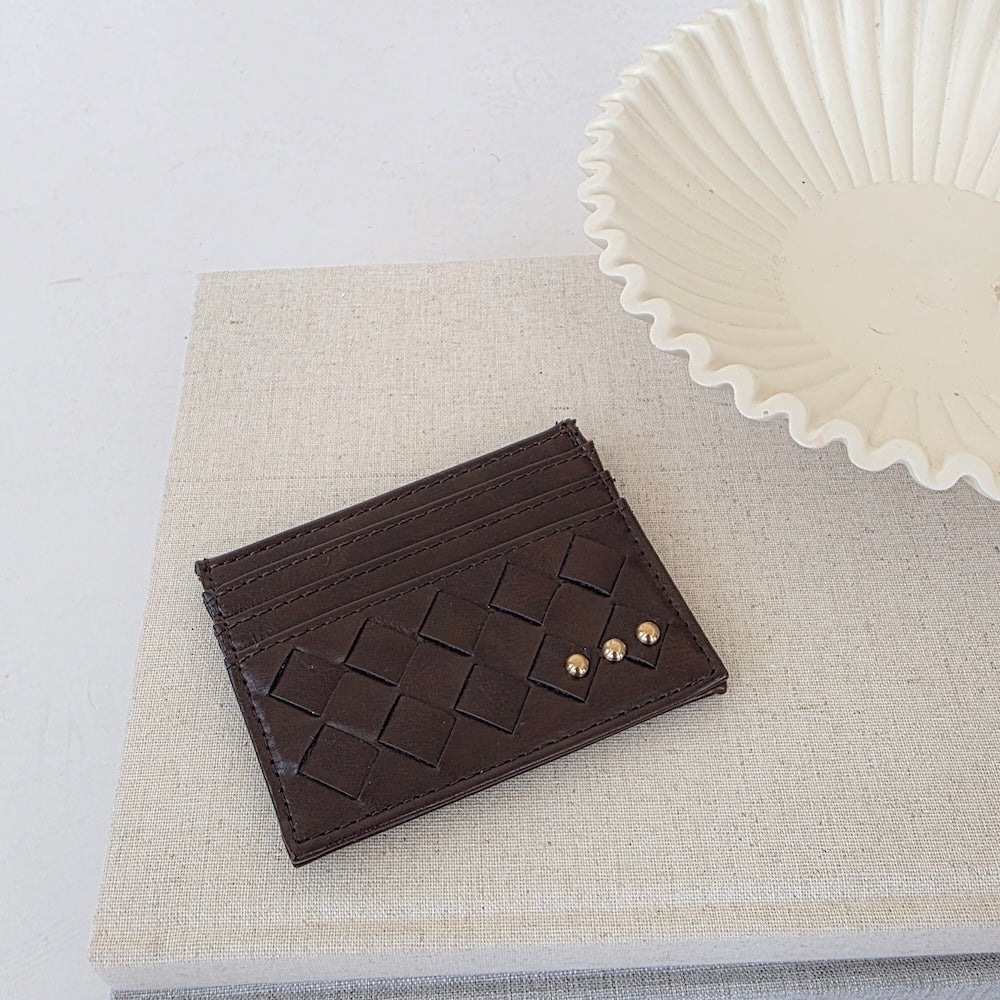 Mariah Woven Small Card Holder Wallet