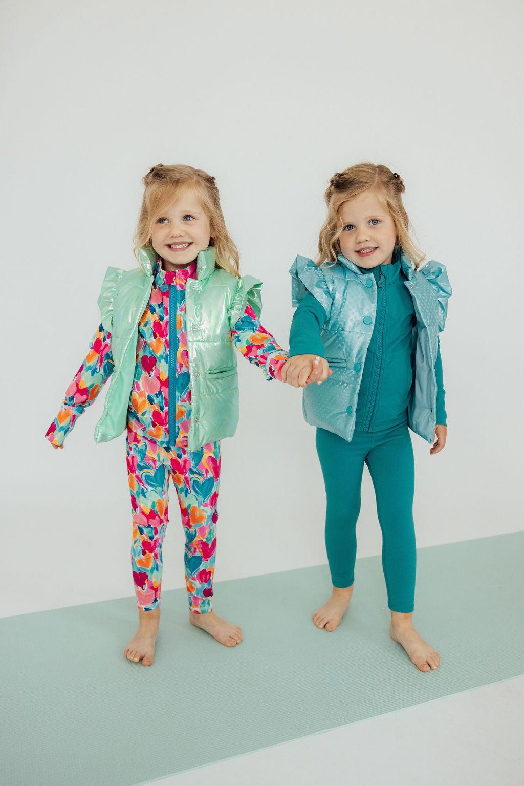 SALE Mint Iridescent Puffer Vest - Bexa Boutique