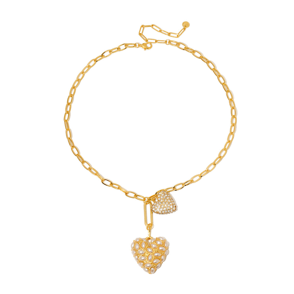 Double Take Pearl Heart Necklace - WATERPROOF - Bexa Boutique