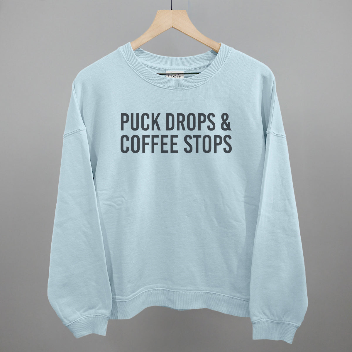 Puck Drops & Coffee Stops - Oversized Boxy Crew, Nantucket Breeze - Bexa Boutique