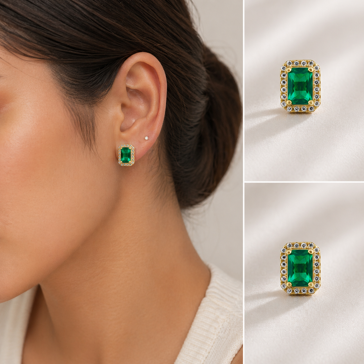 Nora Emerald Studs