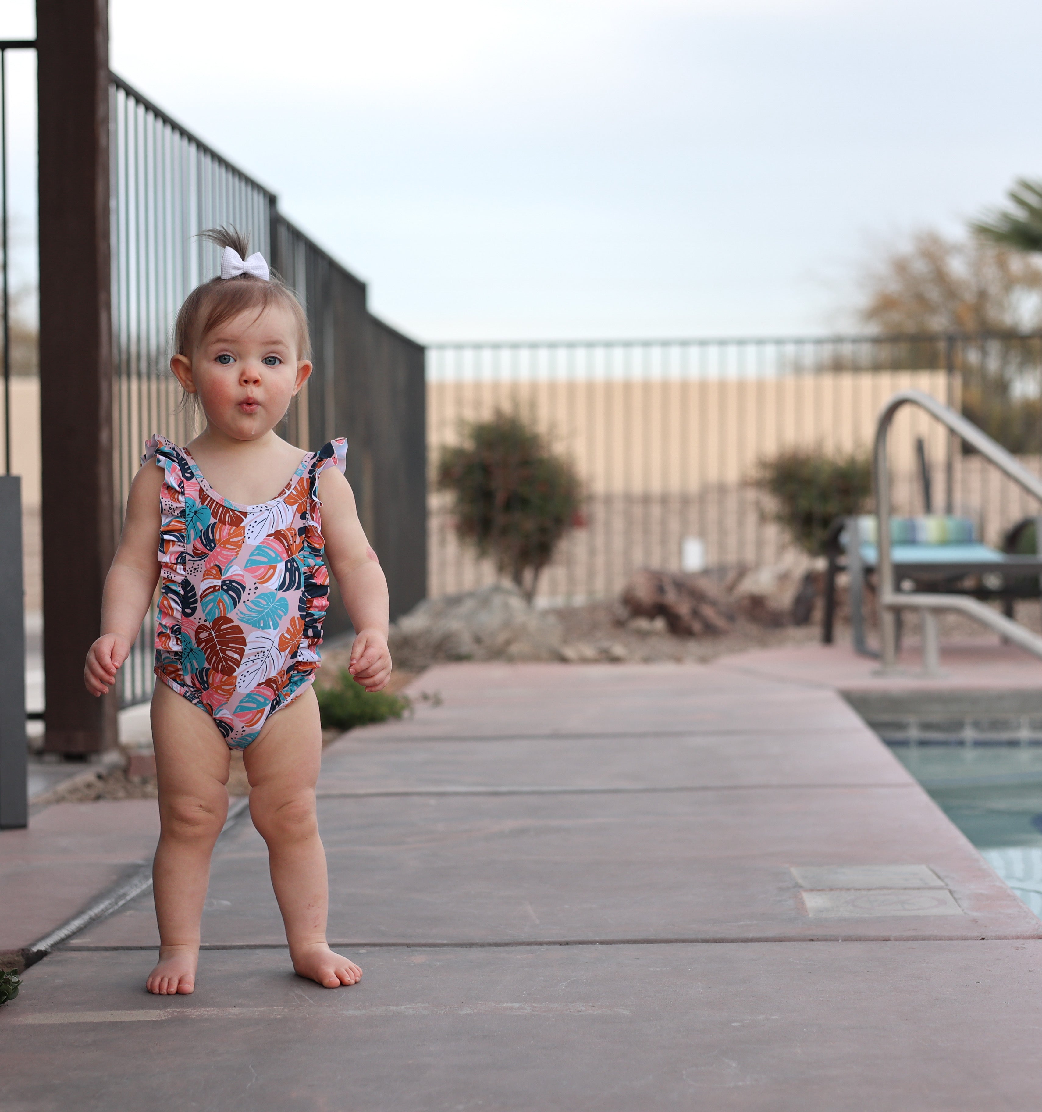 RUFFLE SWIMSUIT- Monstera