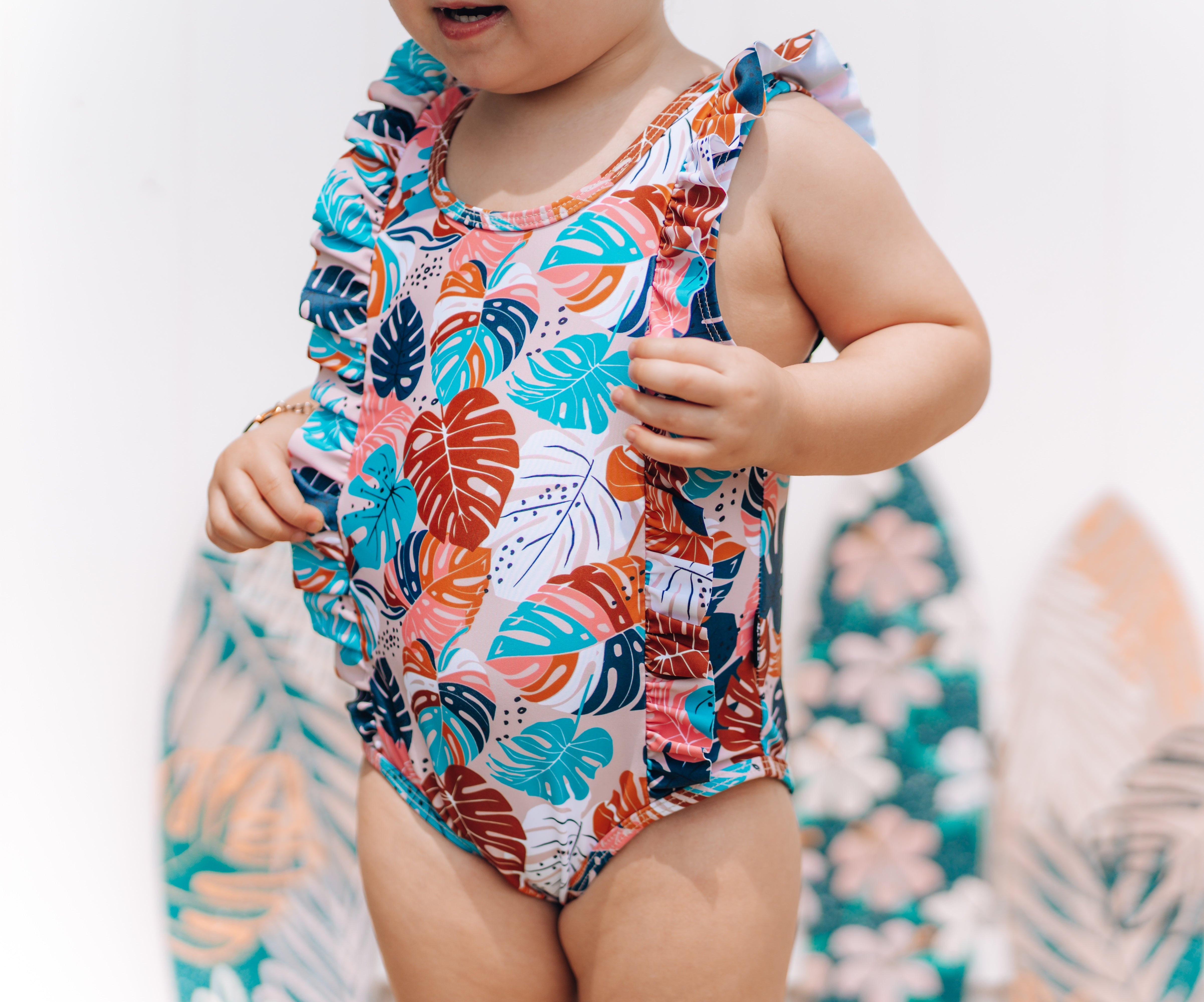 RUFFLE SWIMSUIT- Monstera